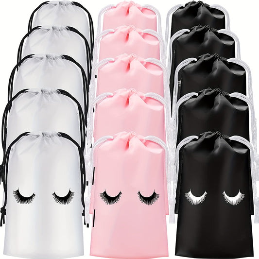 50pcs Reusable Eyelash Aftercare Bags with Drawstring