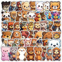 50pcs Cartoon Bear Series Stickers Waterproof DIY Creative