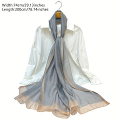 Silk Block Scarf Causal Shawl Thin Breathable Windproof Head Wrap