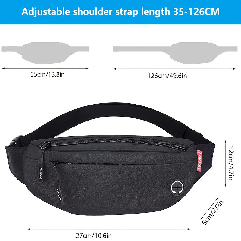 Waterproof Nylon Waist Bag with Anti-theft Zipper Compartment