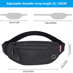 Waterproof Nylon Waist Bag with Anti-theft Zipper Compartment