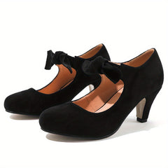Women's Bowknot Chunky Heels Pumps Oktoberfest Dress Shoes