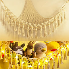 Boho Stuffed Animal Hanging Hammock Organizer