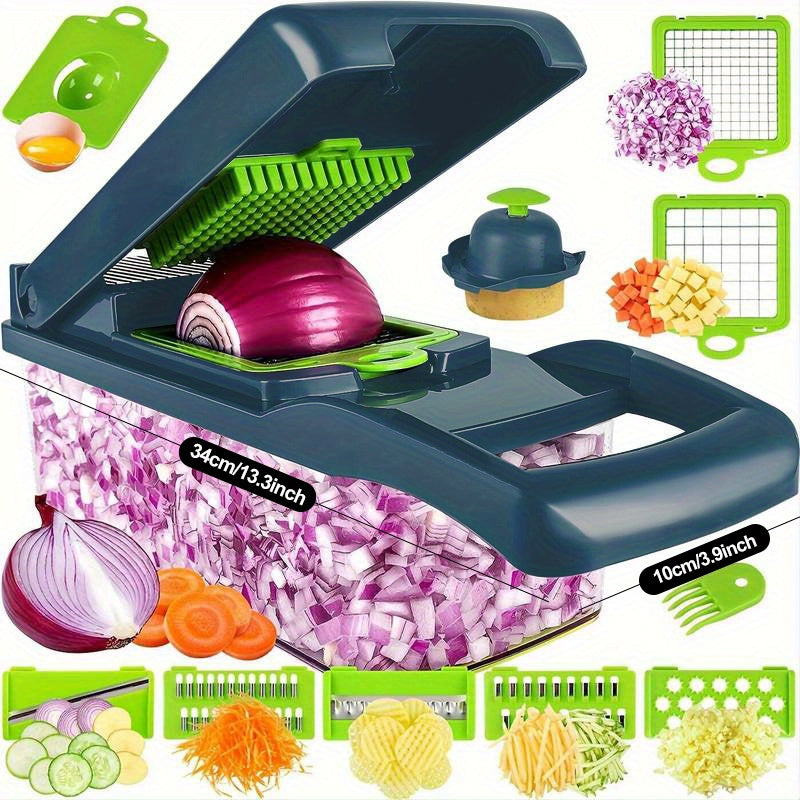15 in 1 Kitchen Vegetable Chopper with 8 Stainless Steel Blades