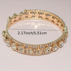 Rhinestone Inlaid Bridal Bangle Bracelet