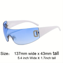Y2K One piece Sunglasses Gradient Wrap Around Glasses UV400