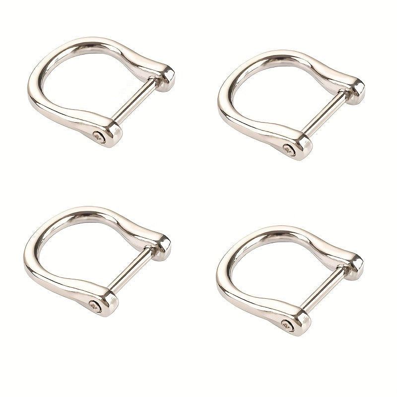 4 Metal D Ring Buckles for DIY Purse & Shoulder Bags