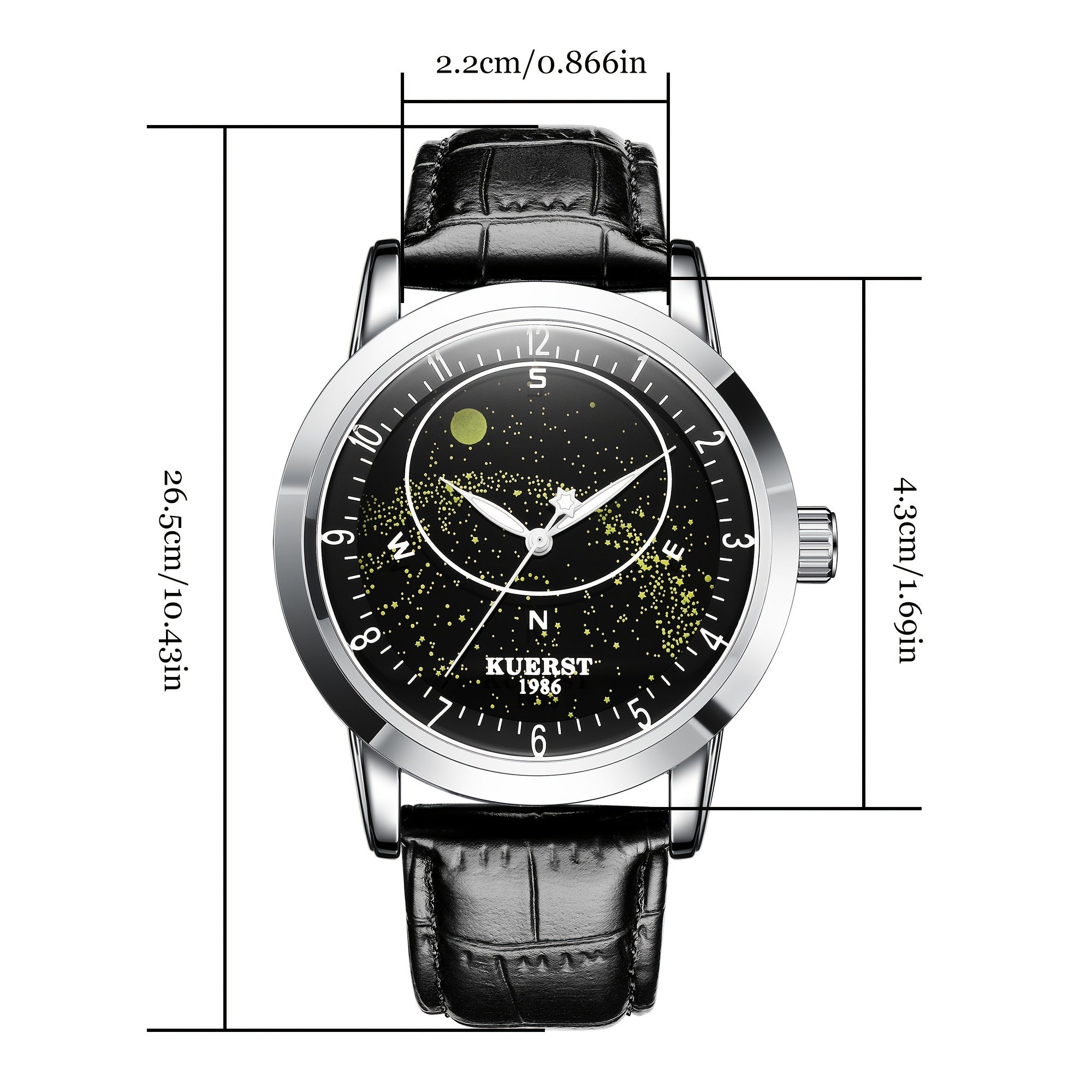 KUERST Student's Auto Mechanical Watch Waterproof Starry Sky Butterfly