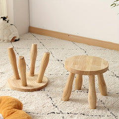 Detachable Solid Wood Stool Round Small Stool Modern Foyer Shoe Changing Stool