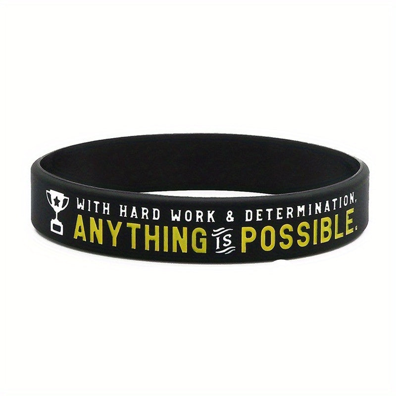 Sporty Silicone Volleyball Bracelet with Motivational Sayings