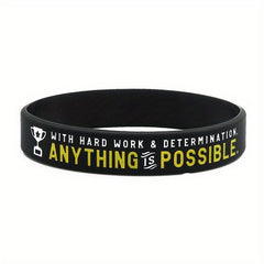 Sporty Silicone Volleyball Bracelet with Motivational Sayings