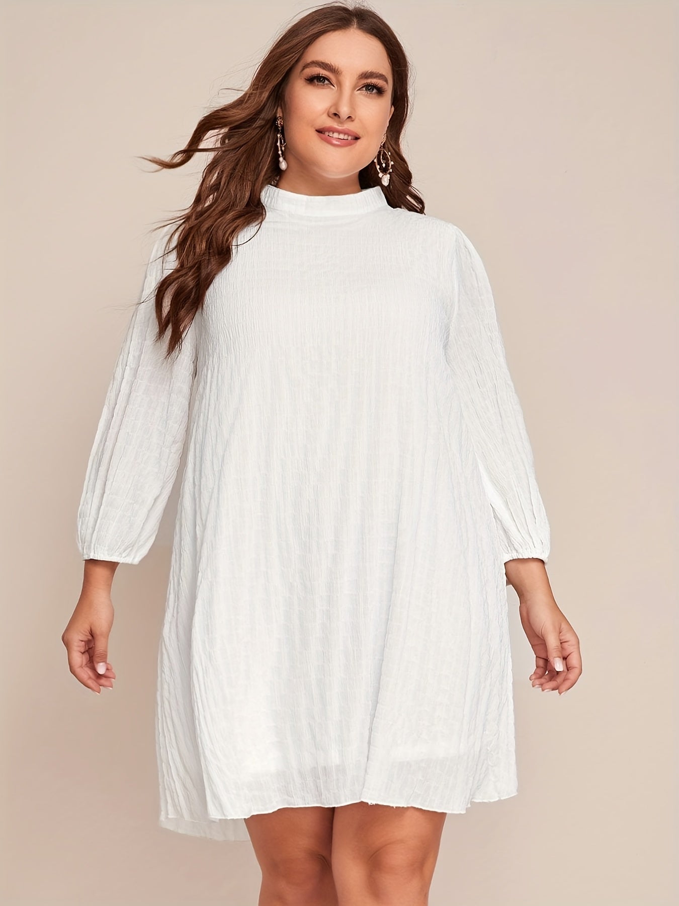  Mock Neck Cut Out Long Sleeve Mini Dress
