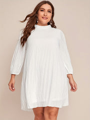  Mock Neck Cut Out Long Sleeve Mini Dress