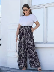  High Rise Wide Leg Trousers With Pockets