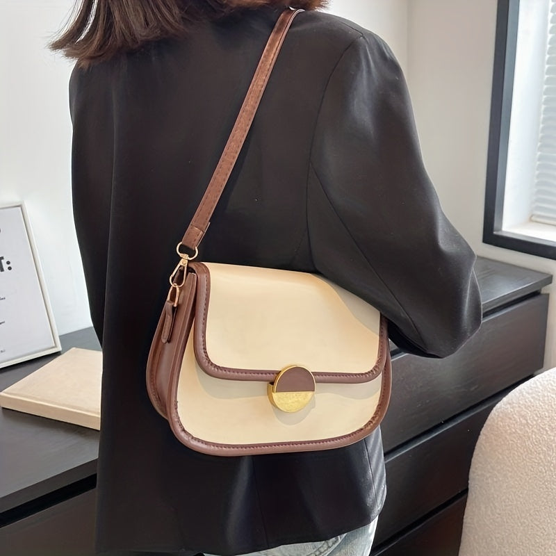 Vintage Flap Saddle Bag Retro Shoulder Bag Women's Casual Handbag