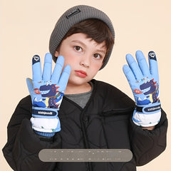 Kids Winter Snow Playing Gloves Windproof Warm Skiing Gloves