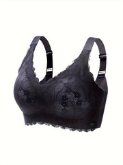Lace Push Up Bra Breathable Scallop Trim Lingerie