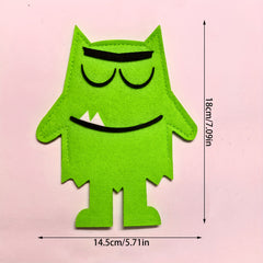 14pcs Monster Felt Puppet English Book Emotional Recognition Props