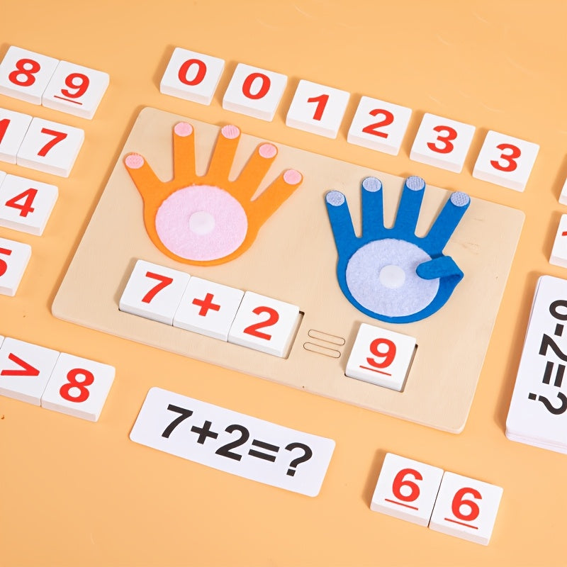 Wooden Finger Counting Board Math Toy for Toddlers 3-6 Years