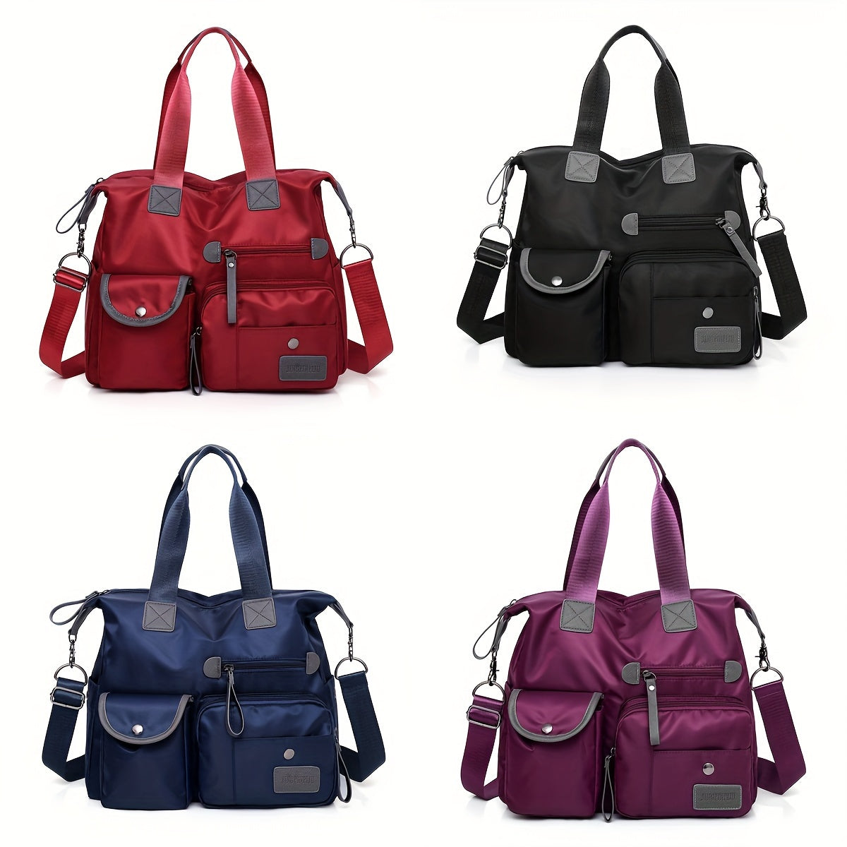 Large Capacity Nylon Handbag with Pockets