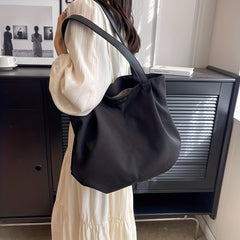 Large Canvas Tote Bag with Zipper, Versatile Shoulder Bag