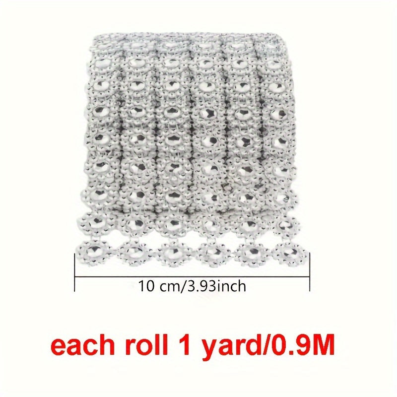 Silvery Mesh Ribbon Wrap Sunflower Crystal Rhinestone Sparkle Ribbon