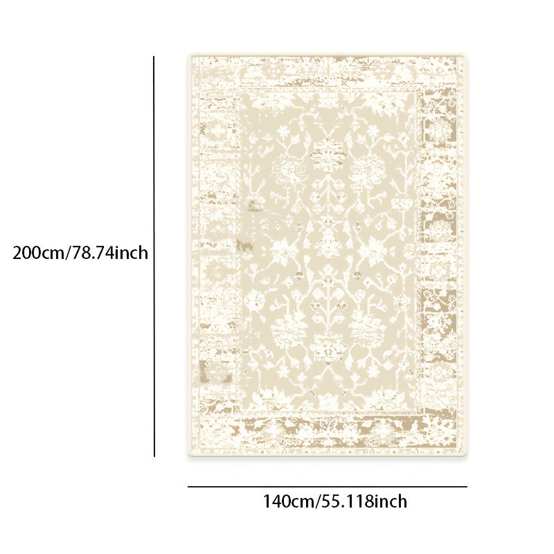 Oriental Distressed Non Shedding Area Rug Machine Washable Bohemian Retro Carpet