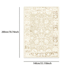 Oriental Distressed Non Shedding Area Rug Machine Washable Bohemian Retro Carpet