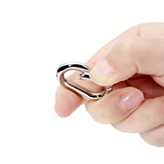 2Pcs Metal Oval Ring Spring Clasps Carabiner Keychain Bag Clips Hook