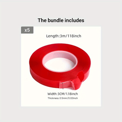 Red Film Acrylic Double sided Tape High Viscosity Non trace Car Tape