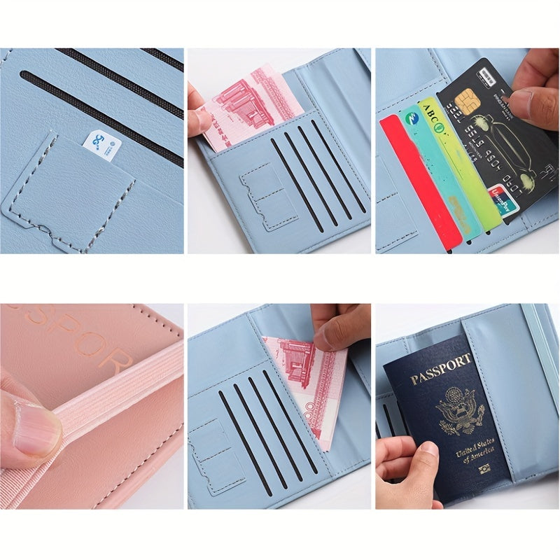 RFID Blocking Leather Passport Holder Wallet