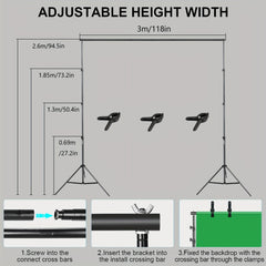 Background Stand Support System Kit with Carry Case