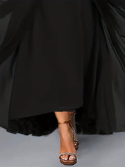  Solid Lace Long Sleeve Maxi Dress