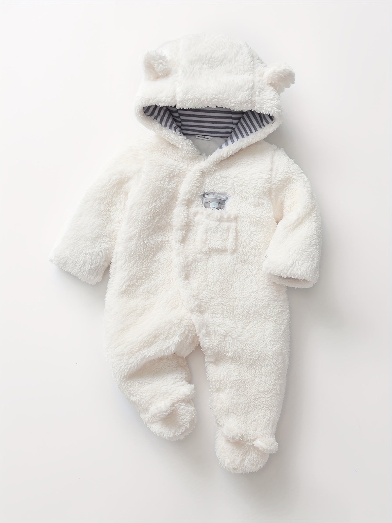 Baby Thick Hoodie Kids Fleece Jumpsuit Toddler Outwear
