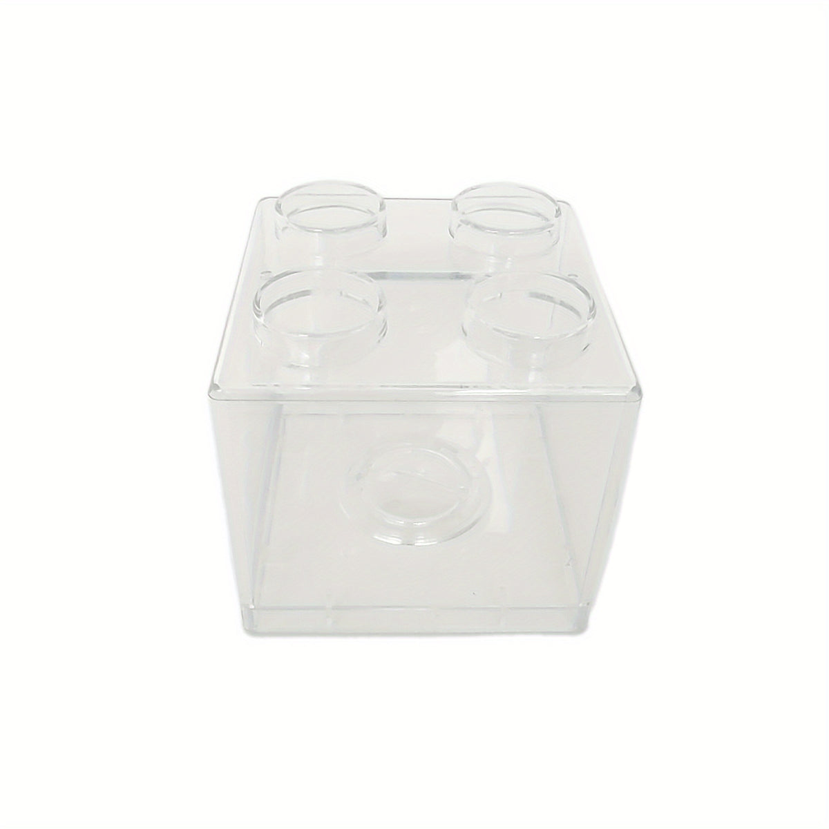 Building Block Storage Box Transparent Piggy Bank 4 Stud Stackable Tabletop