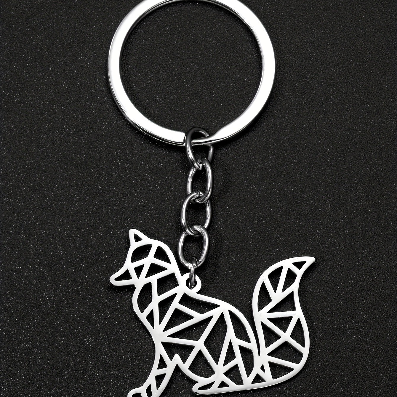 Stainless Steel Fox Keychain for Men