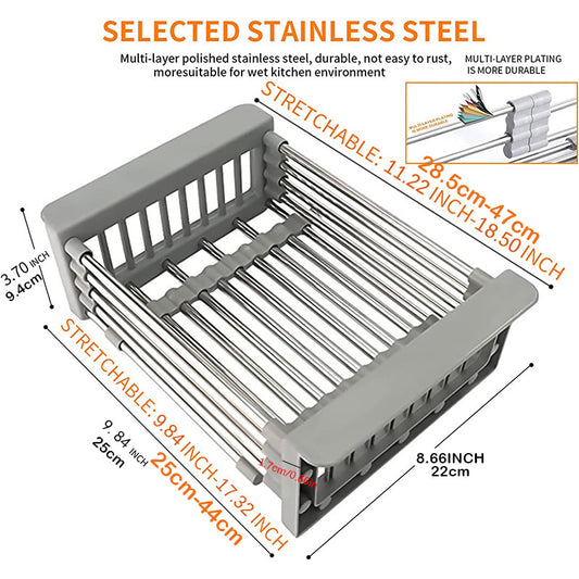 Retractable Stainless Steel Sink Shelf