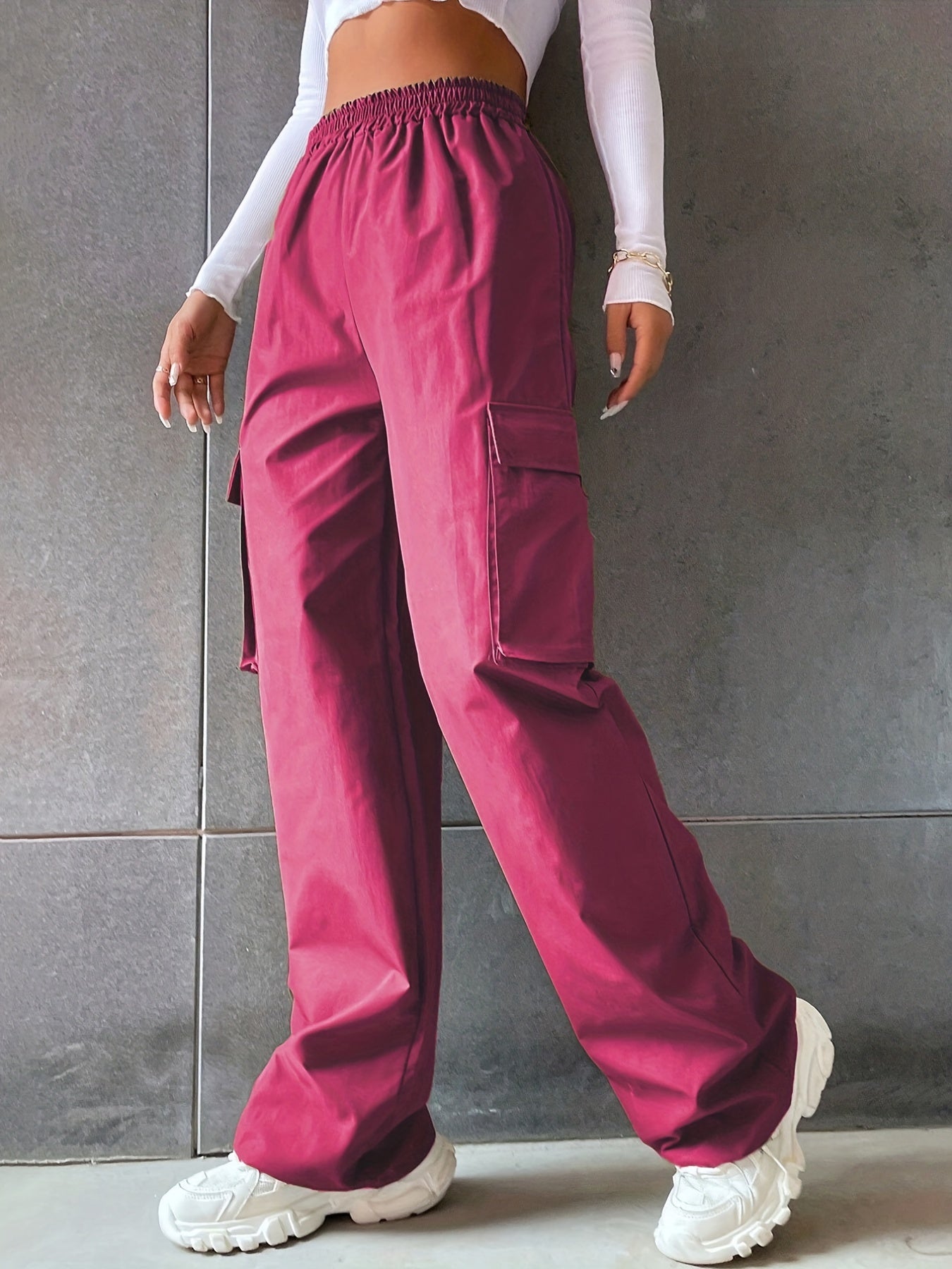 Cargo Pants Wide Leg Stirred Waist Spring Summer Women's Clothing