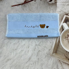 4pcs Bear Embroidered Face Cleaning Towels