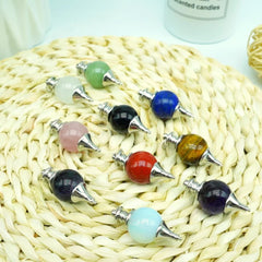 Soul Pendulum Roundness Healing Crystal Necklace Wire Wrapped