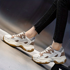 Non Slip Breathable Athletic Chunky Sneakers Lace Up Running Shoes