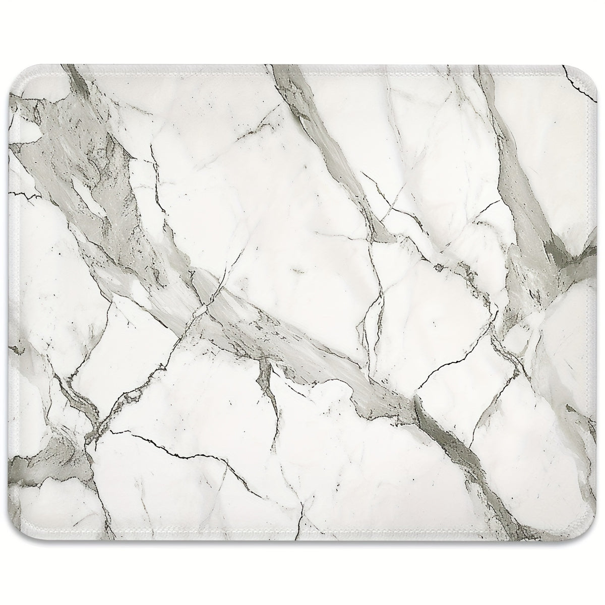 Grey Marble Mouse Pad with Stitched Edges