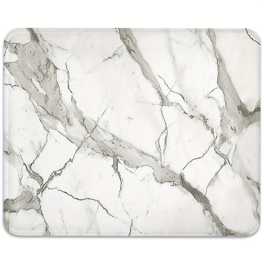 Grey Marble Mouse Pad with Stitched Edges