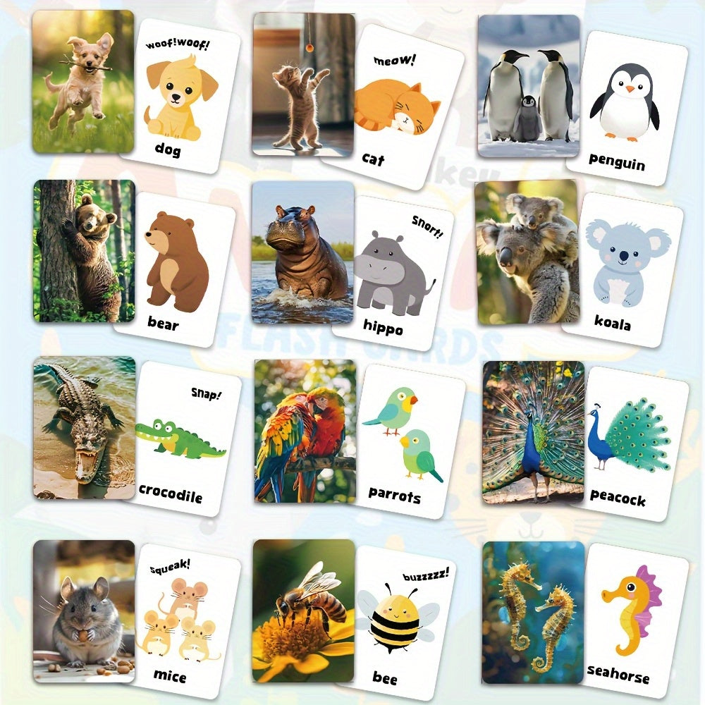 54 Farm Animal Flashcards English Words Toddler Early Learning