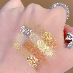 12-Color Highlighter & Eyeshadow Palette, Matte Pearly Finish