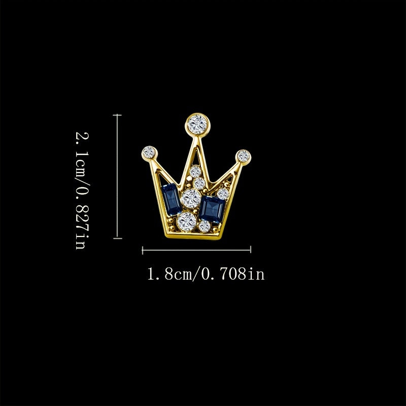 2pcs Crown Brooch Collar Pin Couple Set Unisex Suit Accessories