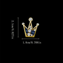 2pcs Crown Brooch Collar Pin Couple Set Unisex Suit Accessories