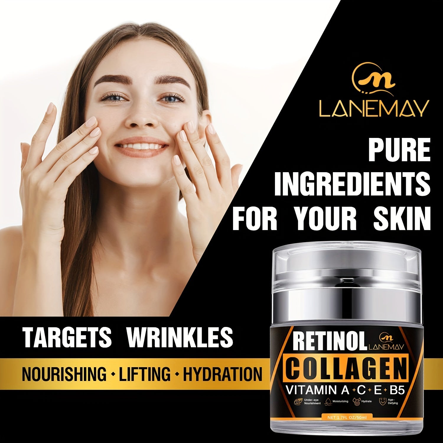 Collagen & Retinol Cream Face Moisturizer with Hyaluronic Acid