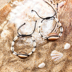 Shell & Starfish Beaded Braided Bracelet for Women