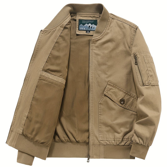 Men's Softshell Jacket Zipper Front Pockets Outdoor